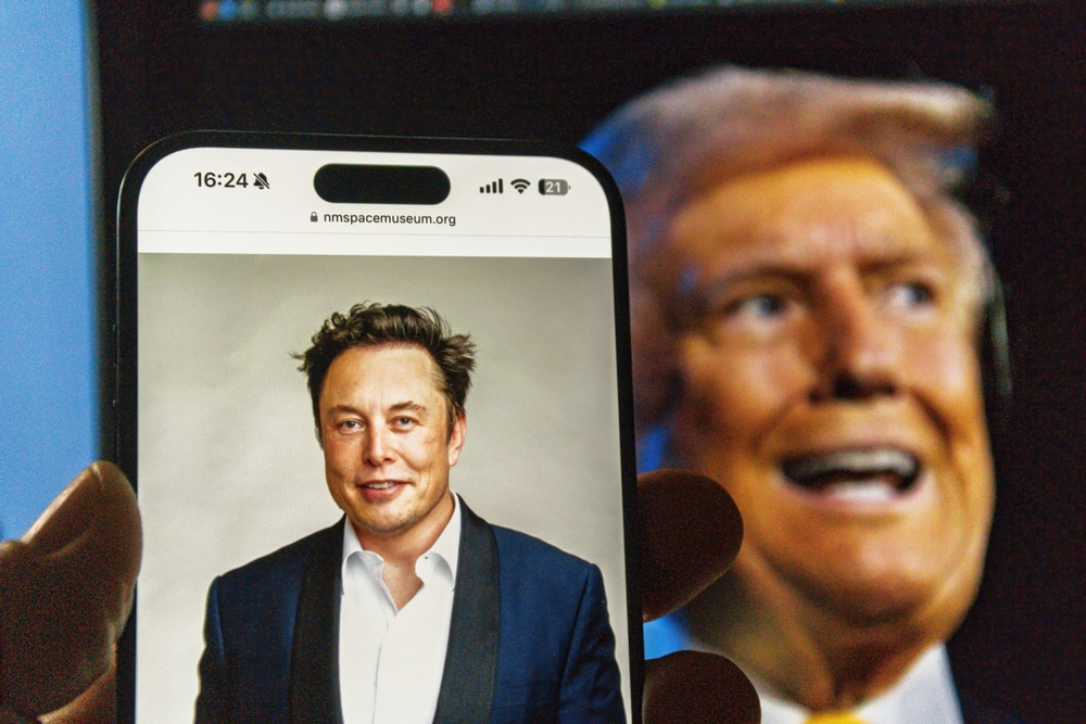 Phone displaying mans photo with another man blurred