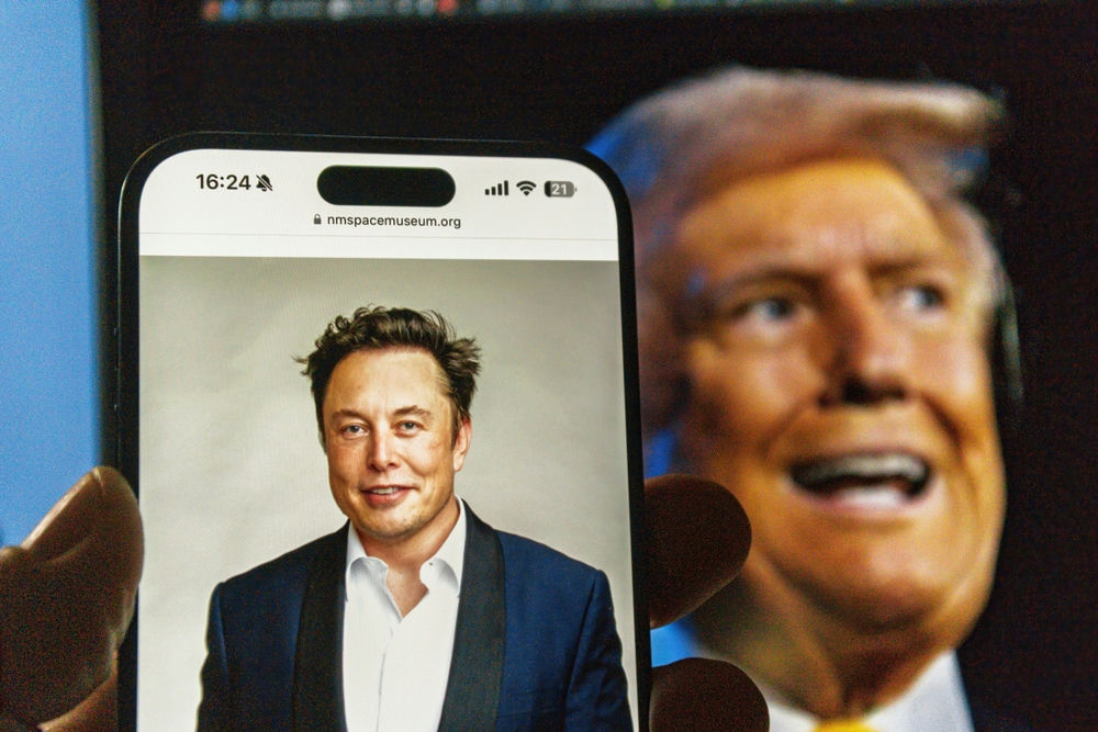 Phone displaying mans photo with another man blurred