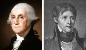 Portraits of George Washington and Napoleon Bonaparte side by side